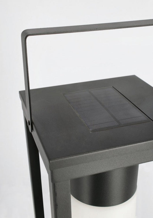 Lampada Lanterna Solare 17x17x38h cm con Manico Nero