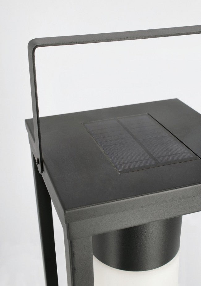 Lampada Lanterna Solare 17x17x38h cm con Manico Nero