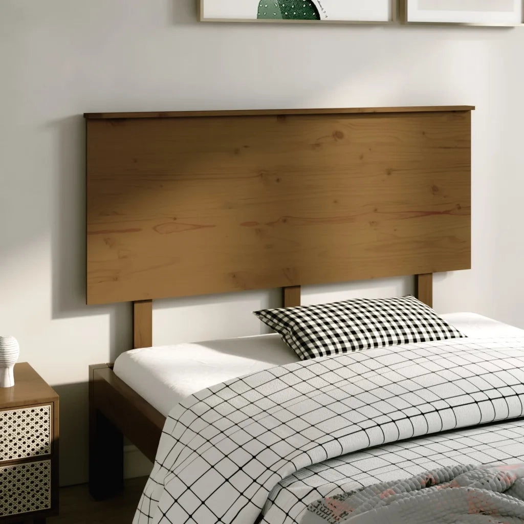 Testiera per Letto ambra 139x6x82,5cm in Legno Massello di Pino 819168