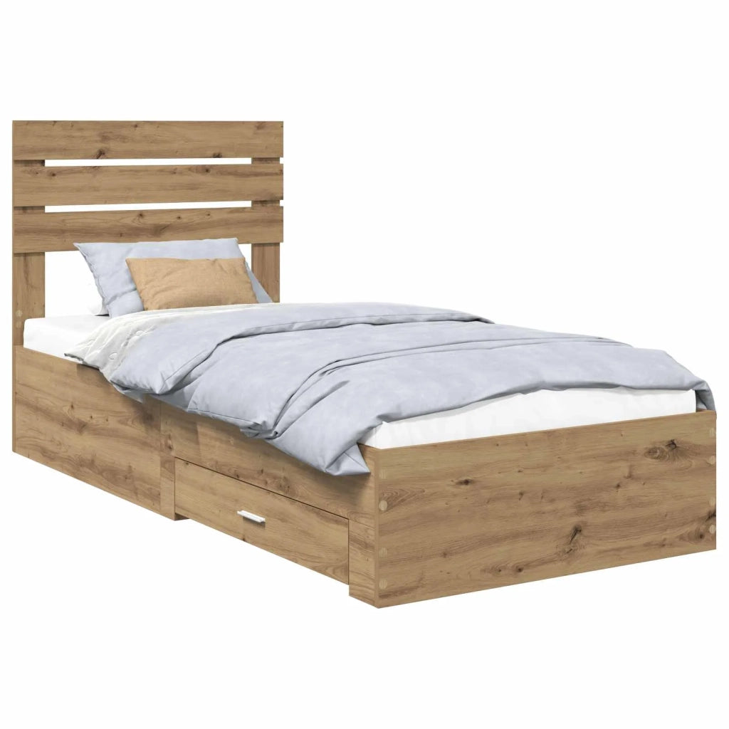 Struttura del letto con cassetto con testiera-Letto con Cassetti e Testiera Legno multistrato 337687