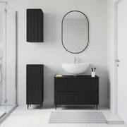 Set di armadietti da bagno in 3 pezzi ZWOLLE Nero 3417757