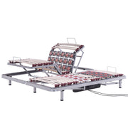 Set di 2 basi per letti singoli da 90 x 200 con doghe in legno massello regolabili elettriche con struttura in metallo