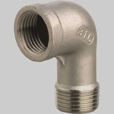 RACCORDO GOMITO A 90  ° FILETTATO M/F IN ACCIAIO INOX  1     MADE IN ITALY