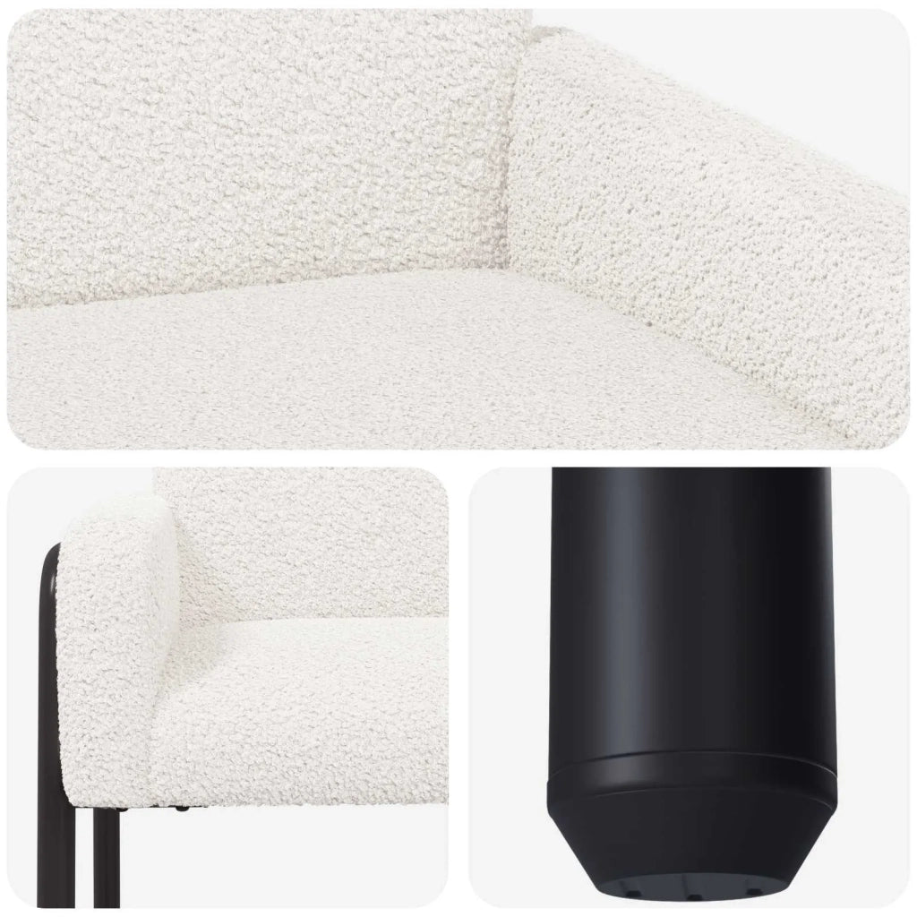 Sedia d'accento Crema Bouclé 42044850