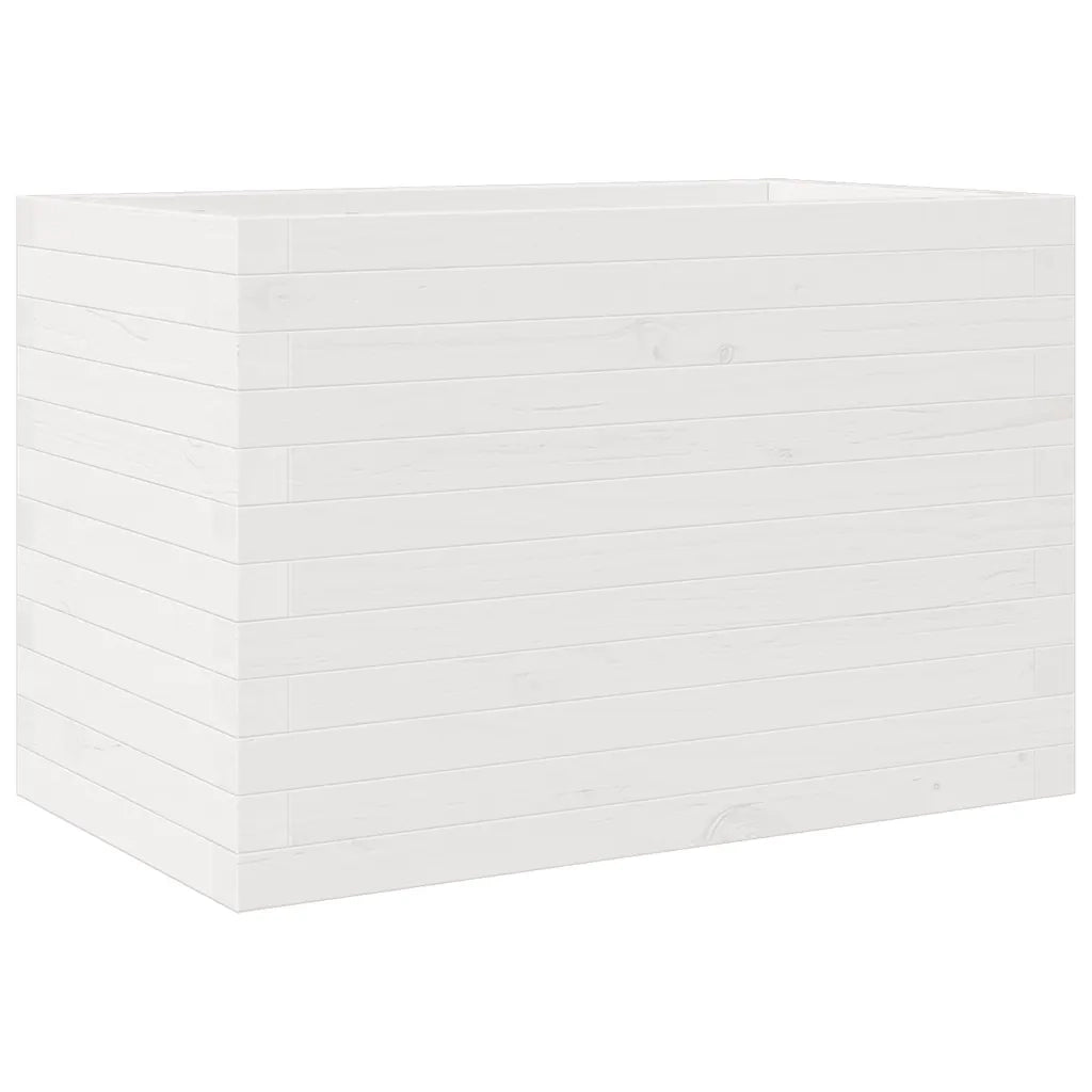 Fioriera da Giardino Bianca 70x40x45,5cm Legno Massello di Pino 847264