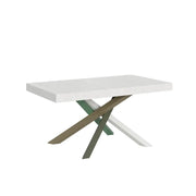 Tavolo allungabile 160/420x90 cm Volantis colore bianco frassino gambe multicolore 4/A