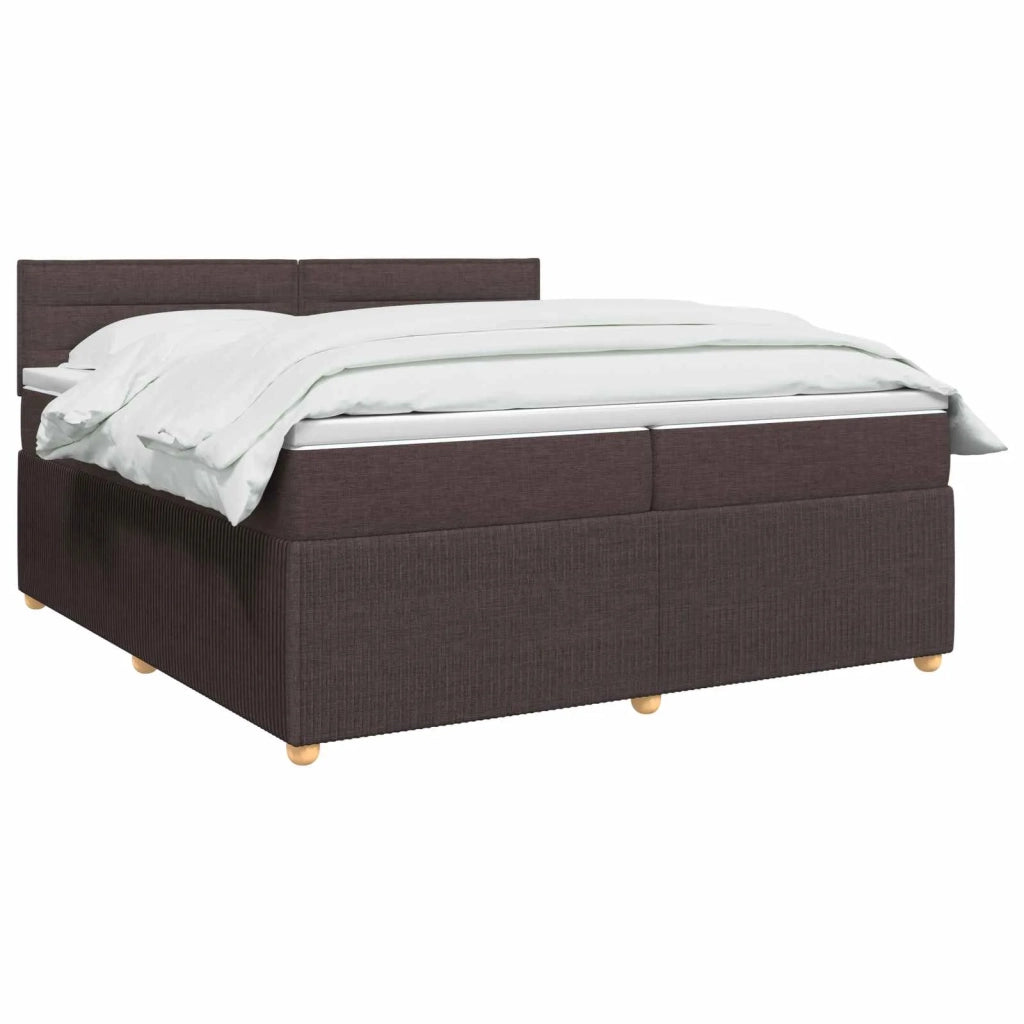 Letto box spring con materasso Marrone Scuro 200 x 200 cm 3451541