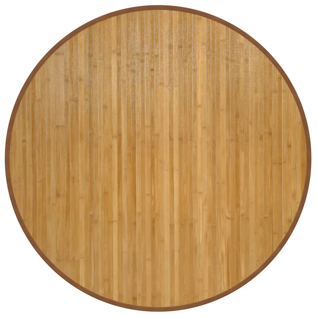 Tappeto Rotondo Naturale 100 cm in Bambù 376985