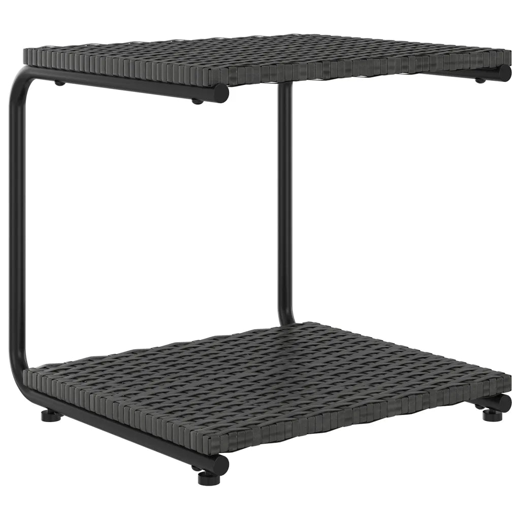 Lettino Prendisole per 2 Persone con Cuscini in Polyrattan Nero cod mxl 55524