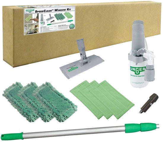 Kit di Pulizia Finestre con Asta Telescopica - Set Completo per Finestre a Soffitto e Vetro