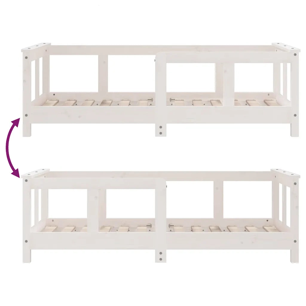 Giroletto per Bambini | Letto Infantile | Lettino Bianco 70x140cm in Legno Massello di Pino