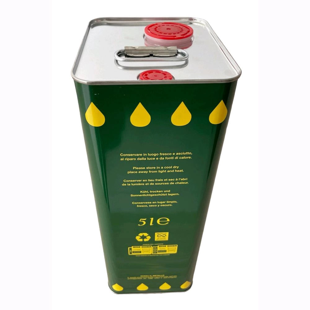 Lattine Rettangolare 5 Litri per Olio Extravergine Doppio Tappo Conf. 96 Pezzi 