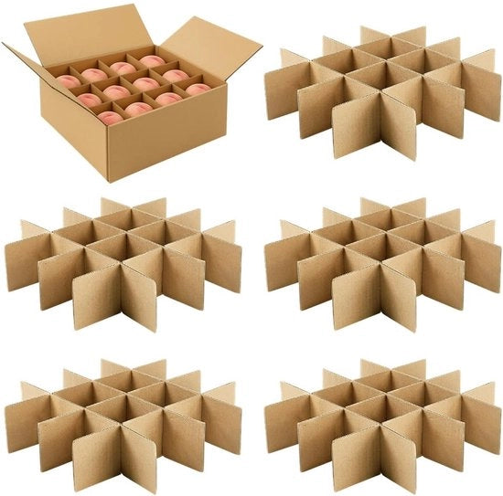 Divisori in Cartone - Fili di Protezione - Dozzine Organizzate - 3mm Cartone Golf - 36 Pezzi - Marrone