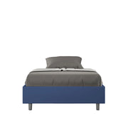 Letto 1 Piazza E Mezzo 120x200 cm Senza Rete Senza Testata Imbottito in Similpelle Azelia Blu