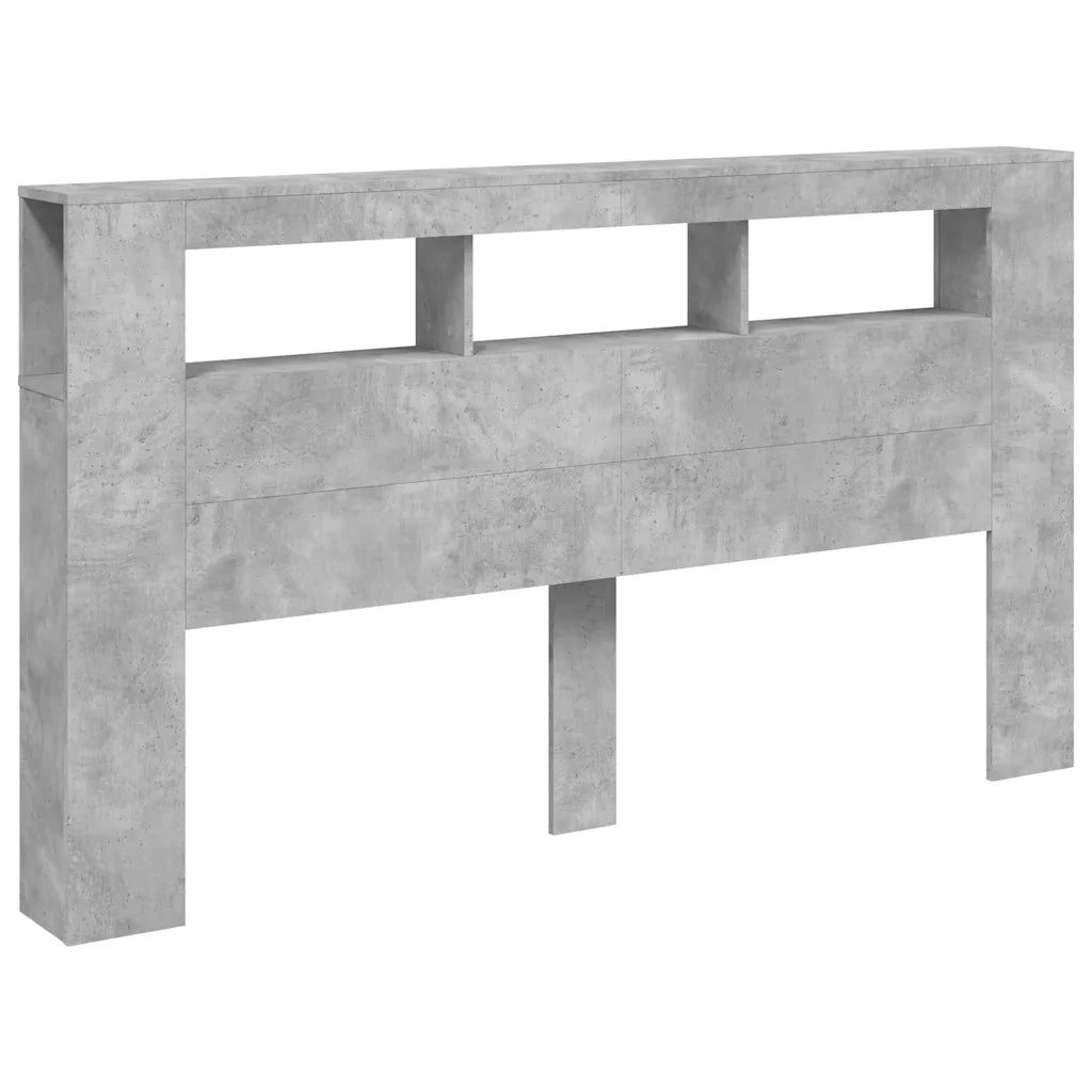 Testiera | Testata LED Grigio Cemento 180x18,5x103,5 cm Legno Multistrato