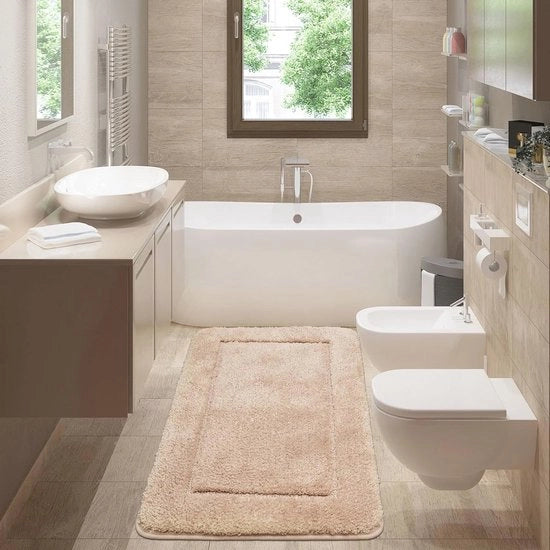 Mattezzaio di lusso per bagno in microfibra - morbido, antiscivolo e assorbente acqua 60 x 150 cm