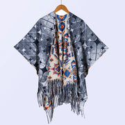 Nuovo scialle double face spesso, stile retr¨°, ampia cappa da donna.