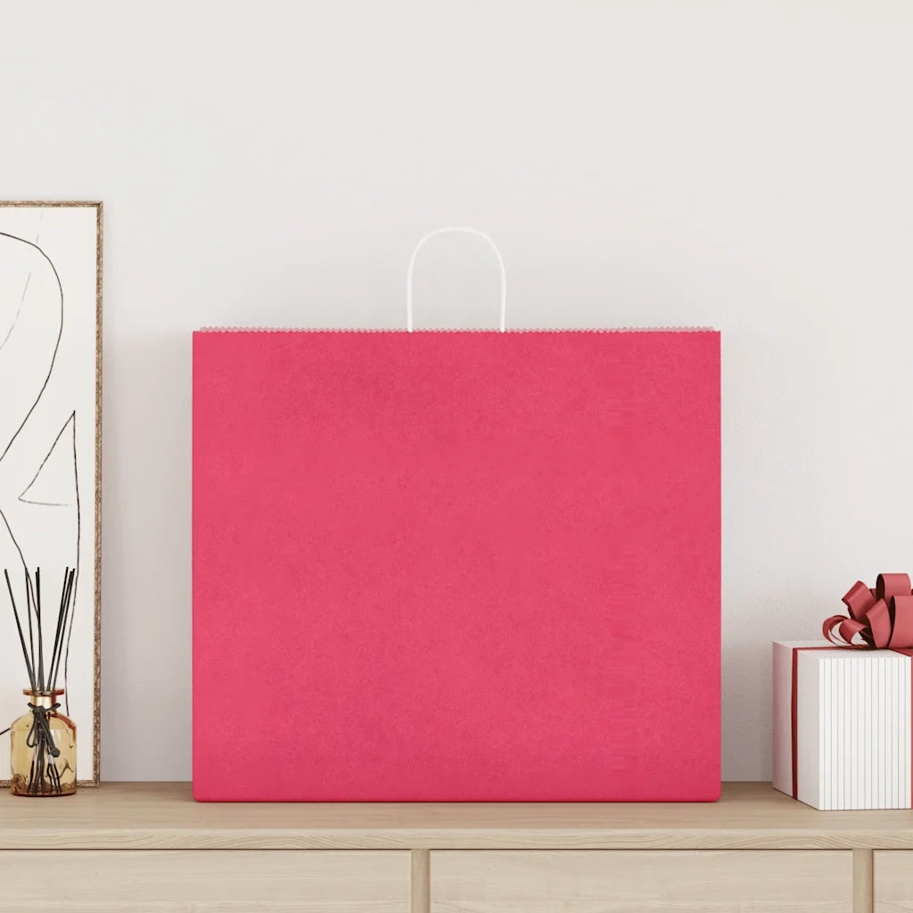 Sacchetti di Carta 50 pz con Manici Rosa 54x15x49 cm