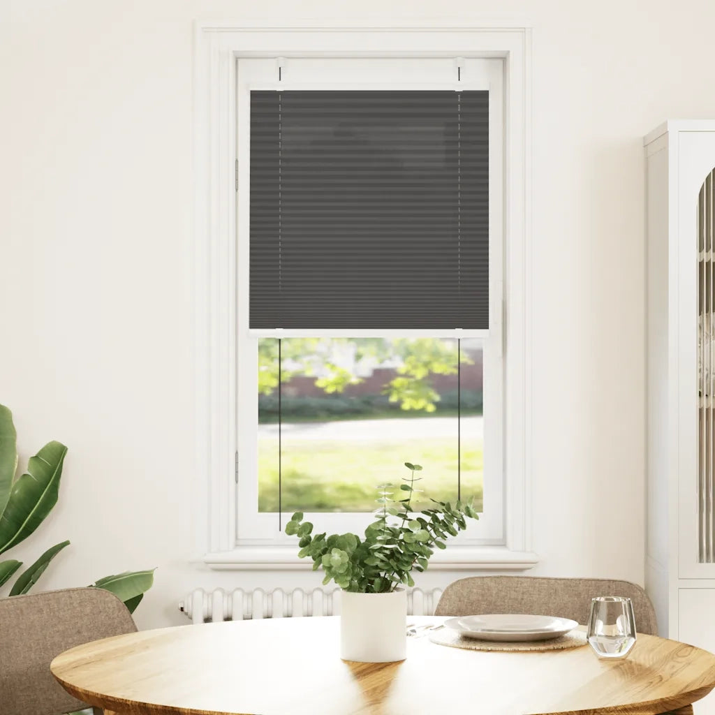 vidaXL Tenda Plissettata Nera 65x150 cm Larghezza Tessuto 64,4 cm