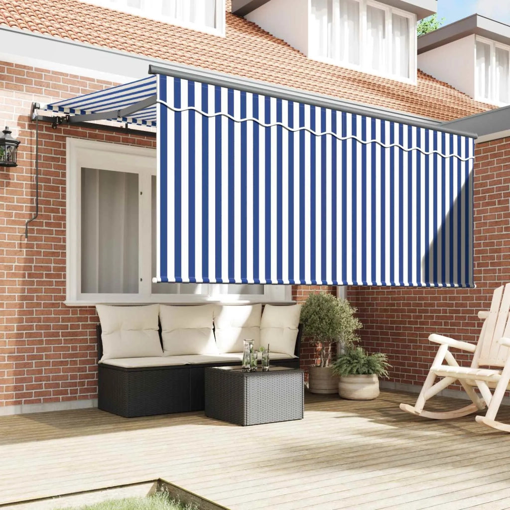 Tenda Retrattile Blu e Bianco 300 x 200 cm 3329490