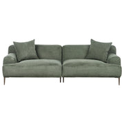 Divano a 3 posti in tessuto Verde Soggiorno Stile moderno Gambe in metallo