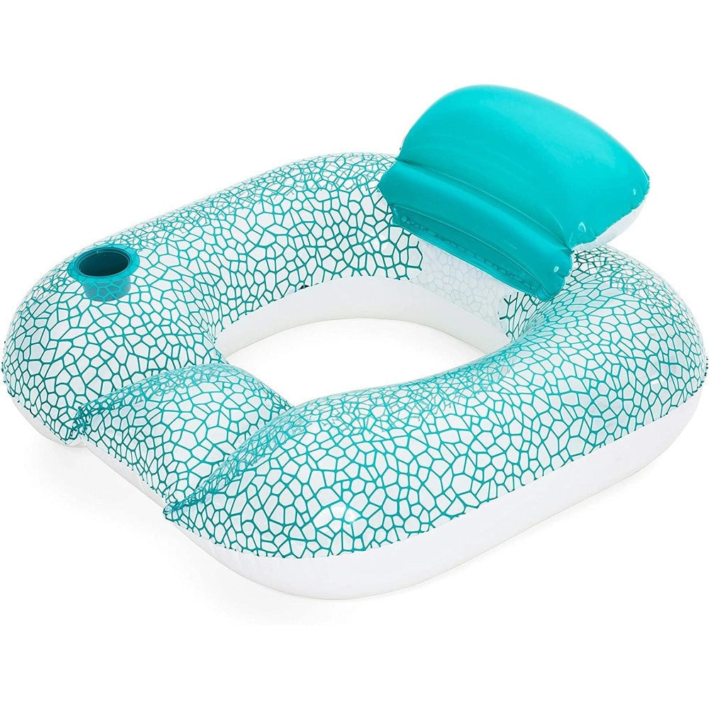 Trade Shop - Poltrona Materassino Gonfiabile Piscina Mare Relax Adulti Con Portabicchiere -