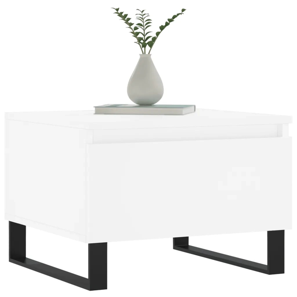 2 pz Tavolini da salotto | Tavolino da caff¨¨ | Tavolino da Soggiorno Bianchi 50x46x35cm in Legno Multistrato