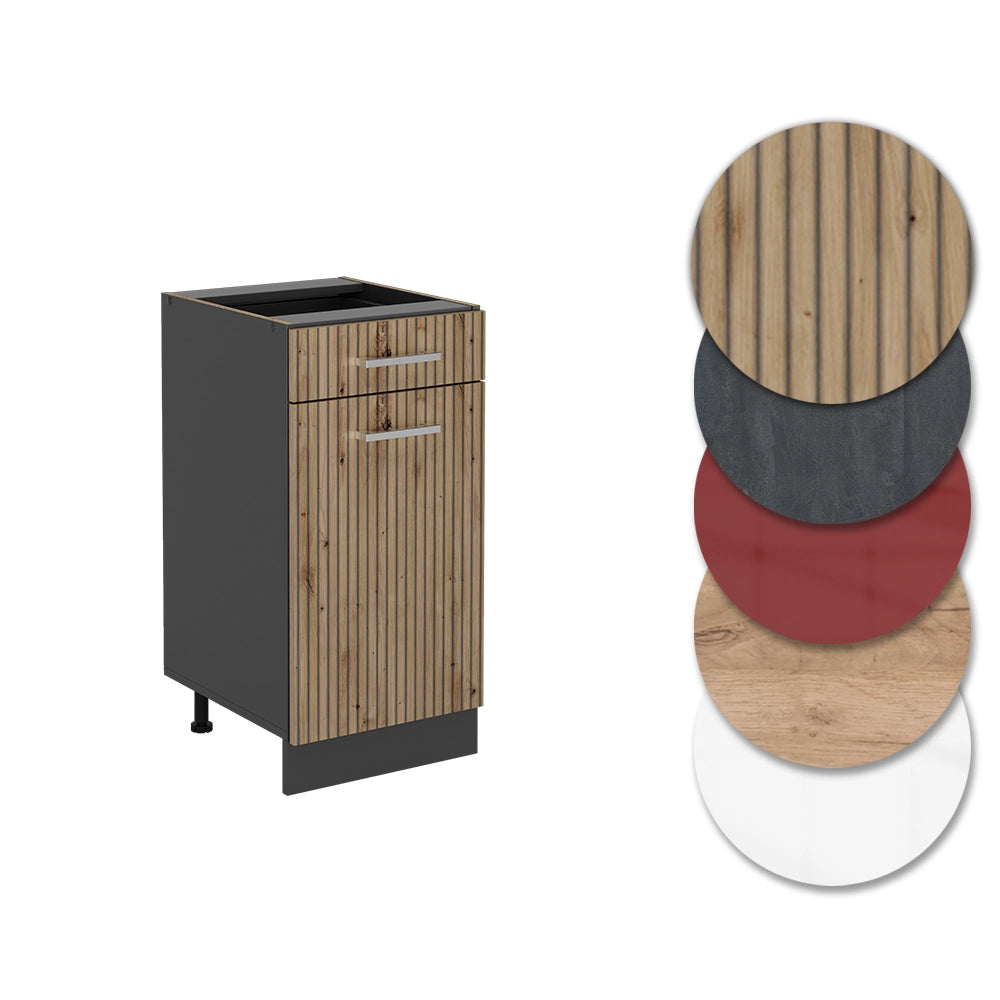 Vicco Mobiletto base per cucina Rovere artigianale 40 cm , PL Rovere