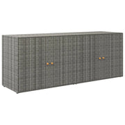 Mobile contenitore da giardino 198 x 55,5 x 80 cm ampio spazio pratico design contemporaneo in resina intrecciata grigia 02_0046635