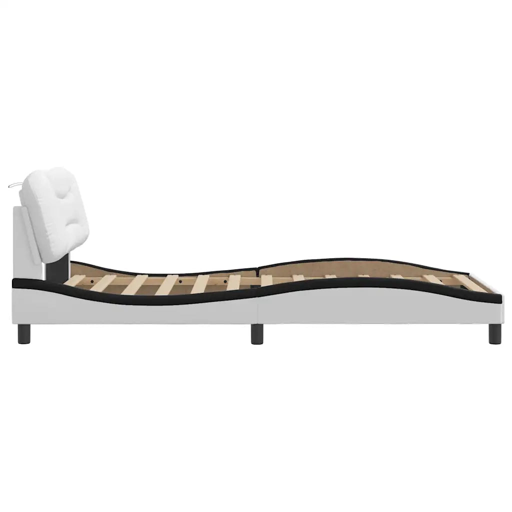 Giroletto senza Materasso Hvar Nero e Bianco 100x200 cm in Similpelle 3207987