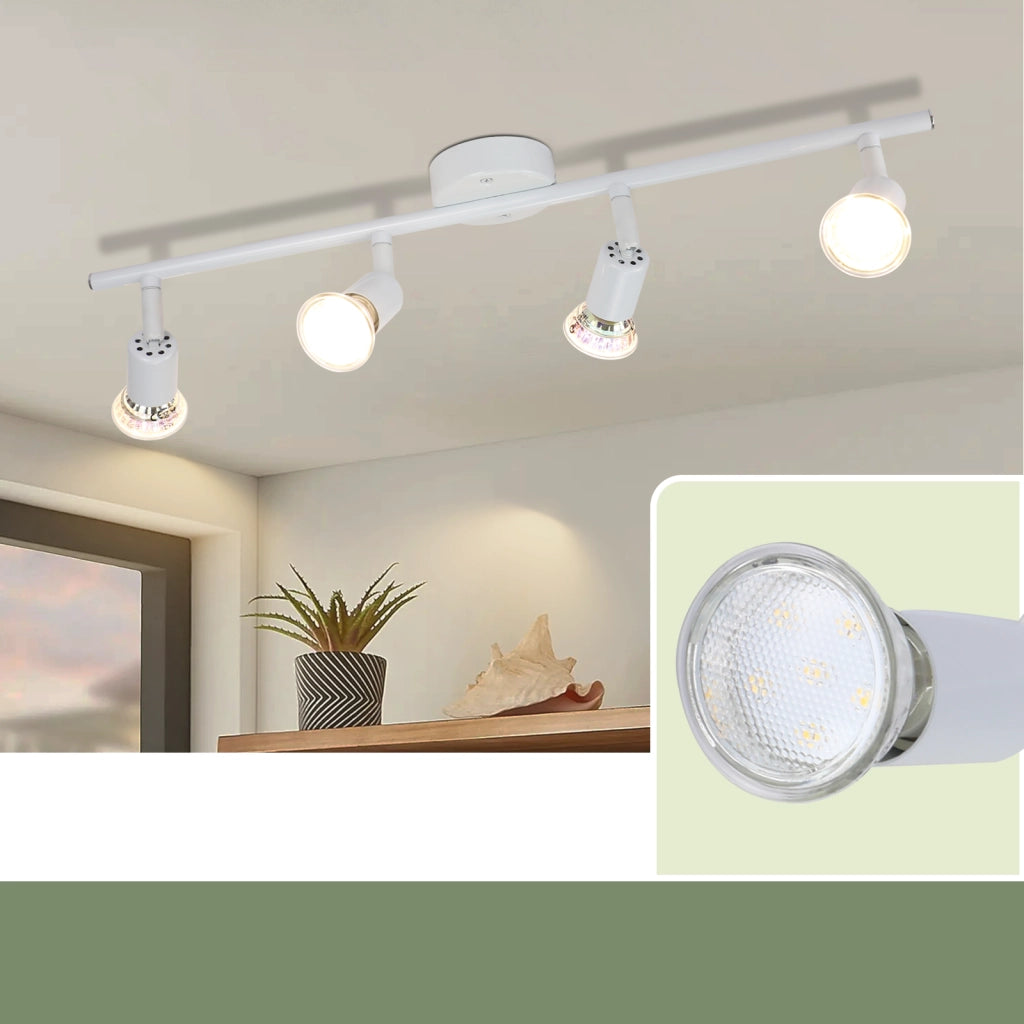 ZMH Faretto da soffitto 4 fiamme GU10 moderni per corridoio con lampadine incluse