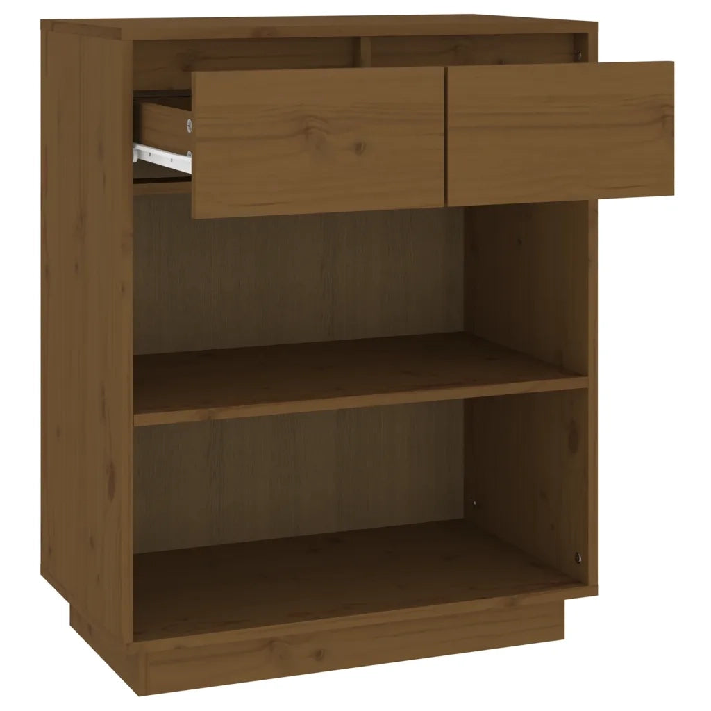 Mobile Consolle Ambrato 60x34x75 cm in Legno Massello di Pino 813837