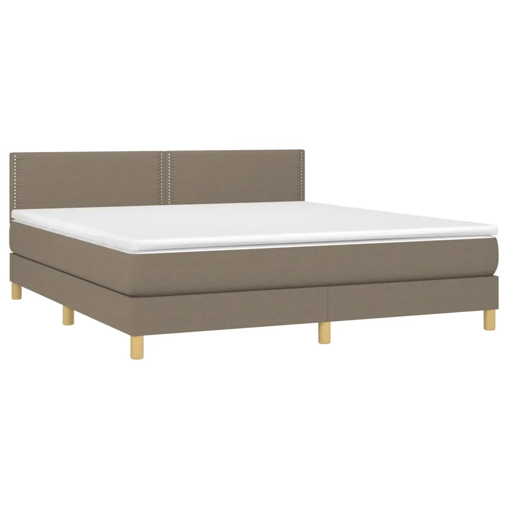 Letto a Molle con Materasso e LED Tortora 180x200 cm in Tessuto cod mxl 62381