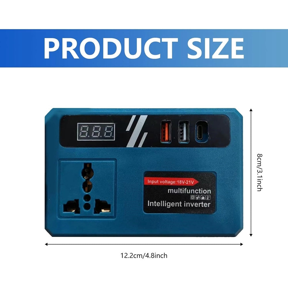 Trade Shop - Convertitore Di Batteria Per Makita 18v 150w Tensione 220v Dc 5v 2 Usb 1 Usb-c Adattatore -
