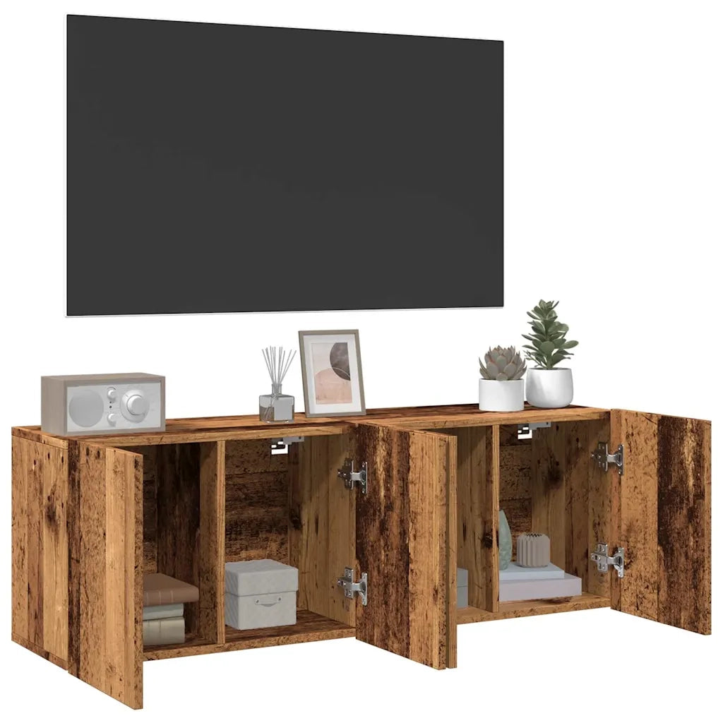 Mobili TV a Parete 2pz Legno Antico 60x30x41 cm 857663