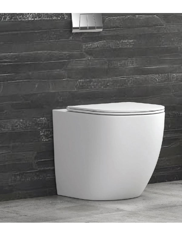 WC bianco opaco Rimless MILOS 57x36x38 cm con sedile WC