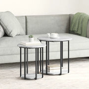 Set tavolini con lo scaffale 2 pcs Grigio 869717