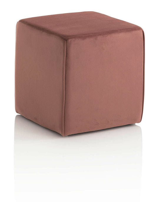 Pouf Imbottita 38x38x38 cm in Velluto Rosa
