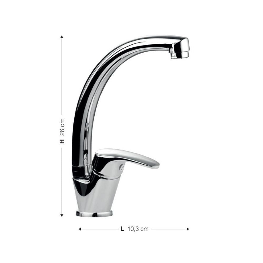 Rubinetto Cucina Miscelatore Monocomando Lavello Girevole in Ottone V2 Nero