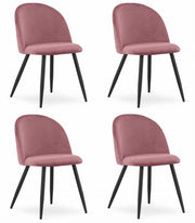 Sedia Valora BELLO in velluto rosa scuro con gambe in metallo nero x4