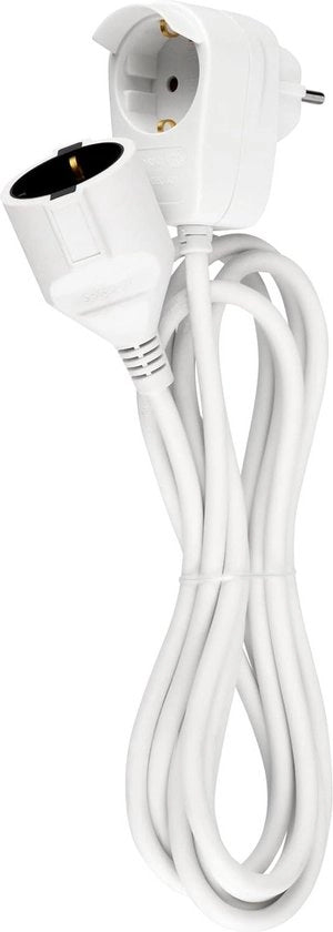 Cavo di estensione 3 m bianco - cavo di estensione con prese per la connessione di dispositivi elettrici - copertura di distanze più brevi - ambienti di lavoro più flessibili in casa