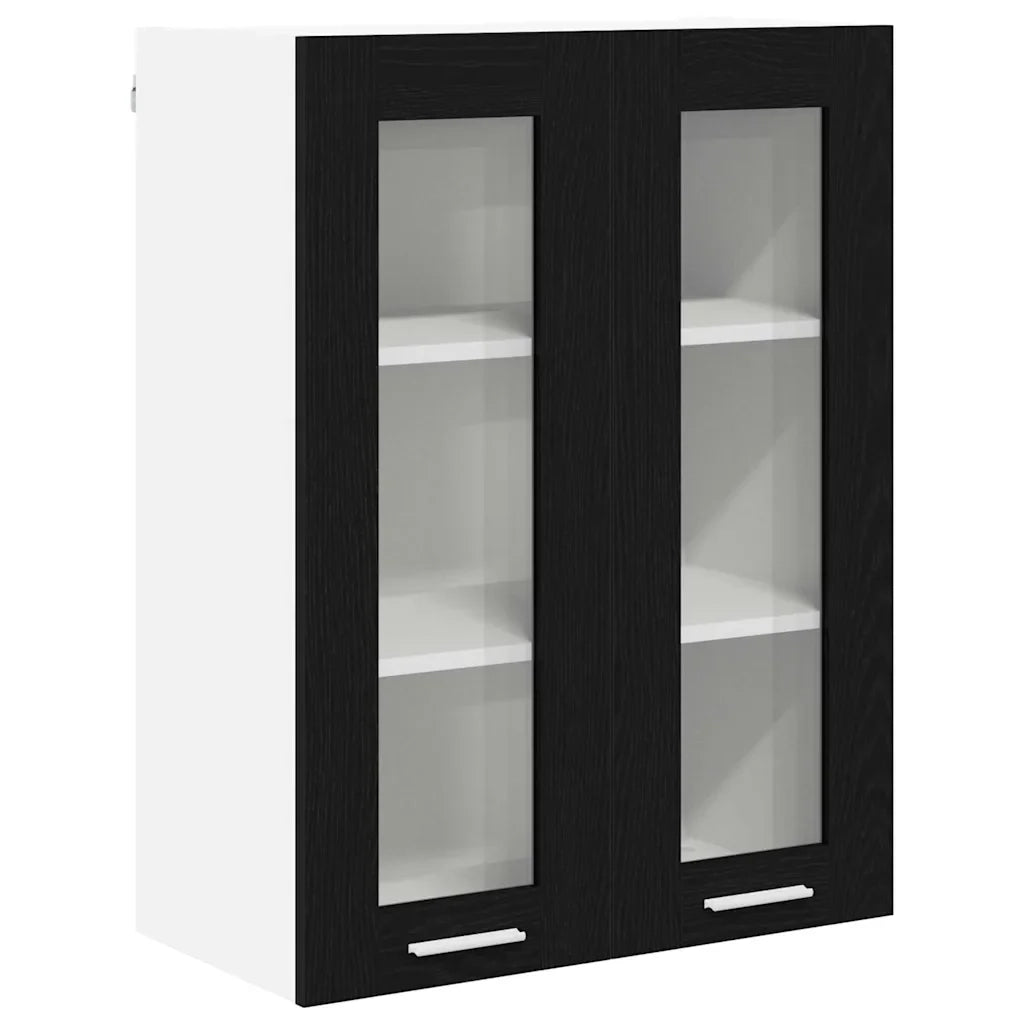 Mobiletto a parete moderno 60 x 31 x 80 cm ampio spazio contenitivo design contemporaneo in legno composito di rovere nero 02_0053354