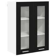 Mobiletto a parete moderno 60 x 31 x 80 cm ampio spazio contenitivo design contemporaneo in legno composito di rovere nero 02_0053354