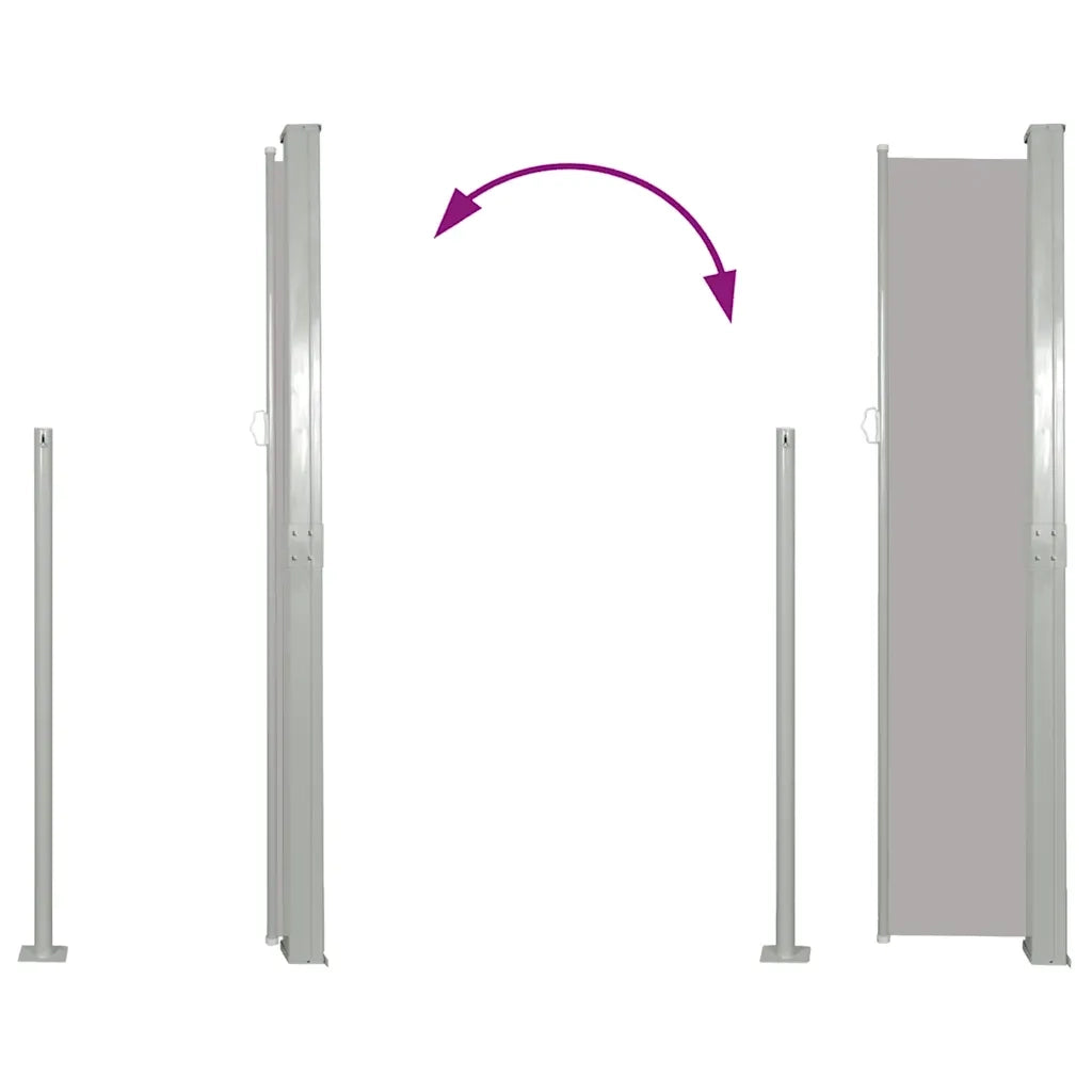Tenda Laterale Retrattile per Patio 170x300 cm Grigio 48368