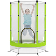 TRAMPOLINO ELASTICO PER BAMBINI Ï140 CM CON RETE DI SICUREZZA E DISEGNI, ETÓ 3-6 ANNI, VERDE