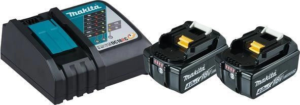 Makita 197490-7 Power Source Kit 2 batterie 4 Ah 18V LXT con caricatore rapido colore Nero
