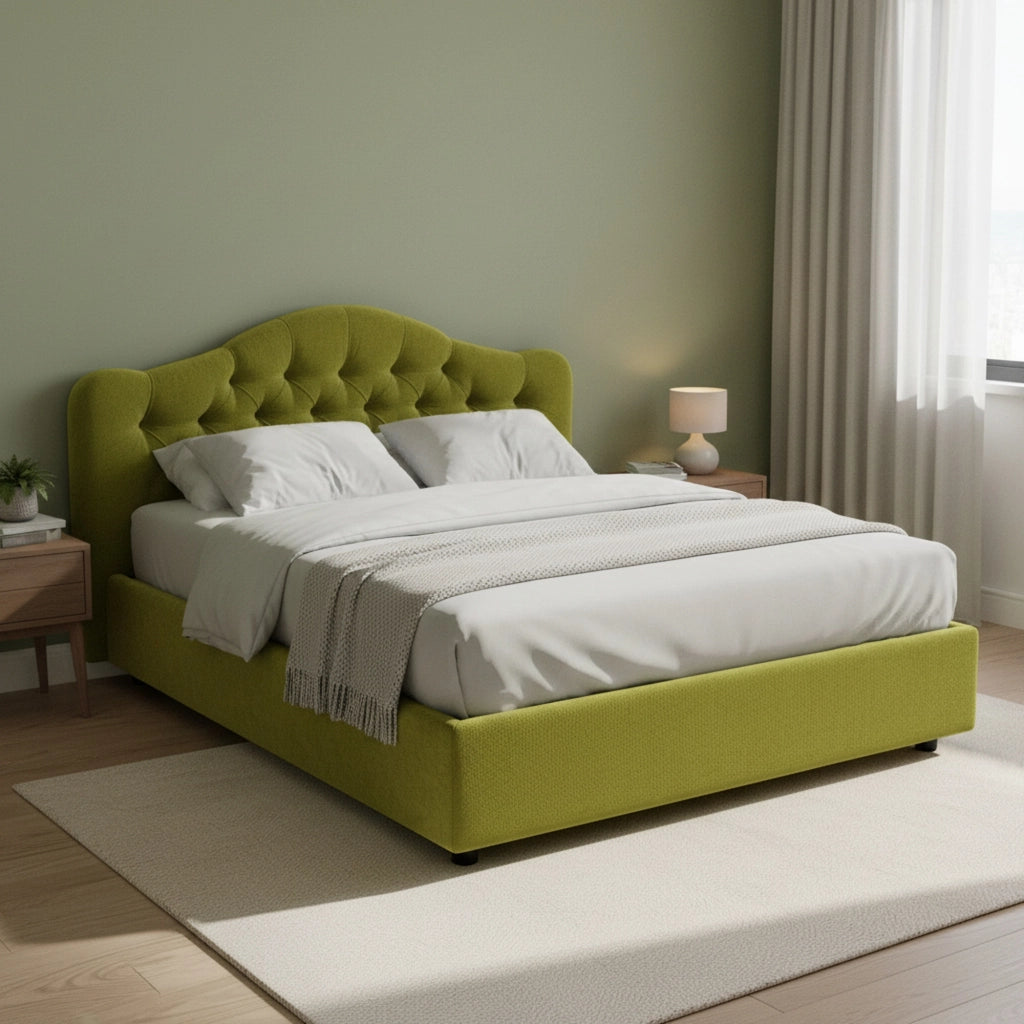 Letto Matrimoniale Alfer, Letto Matrimoniale Materasso Incluso Made in Italy, Verde