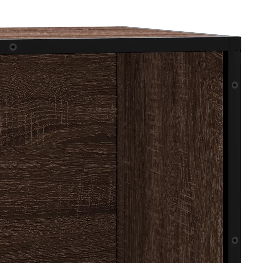 Panca Portaoggetti Rovere Marrone Legno Multistrato e Metallo