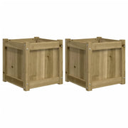 Fioriera aiuola rialzata fioriera aiuola giardino terrazza set da 2 legno di pino impregnato marrone 02_0039026