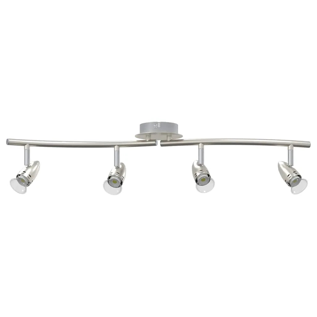 Faretto da soffitto moderno orientabile 61 x 10 x 12 cm in metallo nichelato 02_0058326